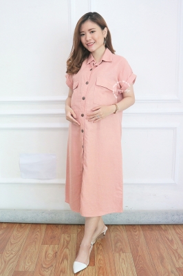 Dress Hamil Menyusui Aprodhite-DRO 227 Pink